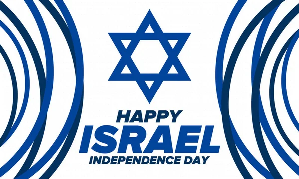 Dia Independência Israel Feriado Nacional Comemorado Anual Bandeira Israel Estrela —  Vetores de Stock