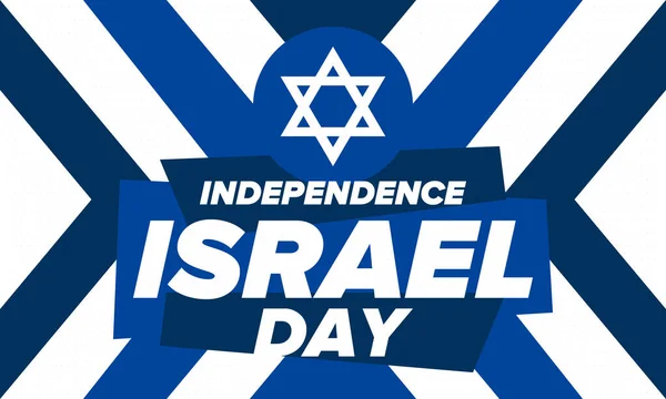 Izrael Függetlenség Napja Nemzeti Ünnep Ünnepelt Éves Izrael Zászlója Dávid — Stock Vector