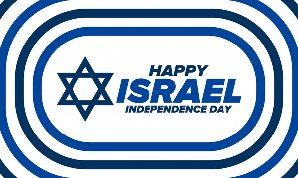 Israels Självständighetsdag Nationell Helgdag Firas Årligen Israel Flagga Davids Stjärna — Stock vektor