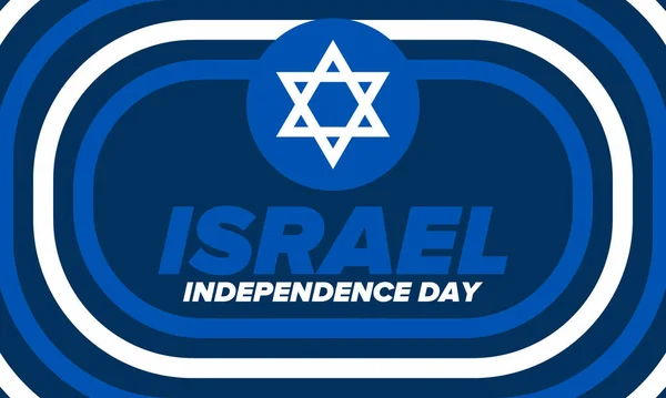 Día Independencia Israel Fiesta Nacional Celebrada Anualmente Bandera Israel Estrella — Archivo Imágenes Vectoriales