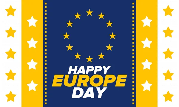 Den Evropy Každoroční Státní Svátek Květnu Název Dvou Ročních Dnů — Stockový vektor
