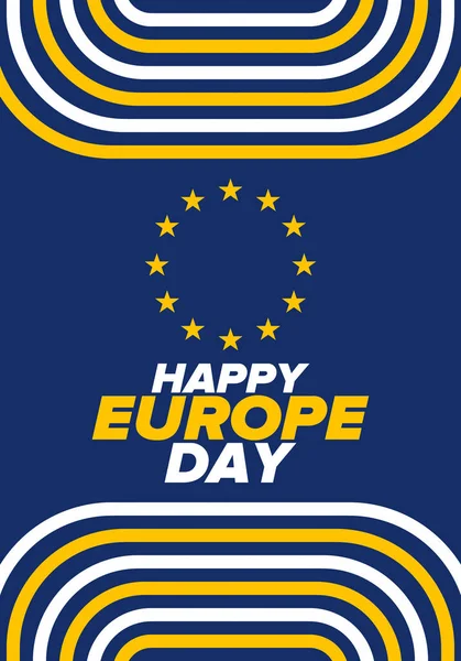 Den Evropy Každoroční Státní Svátek Květnu Název Dvou Ročních Dnů — Stockový vektor