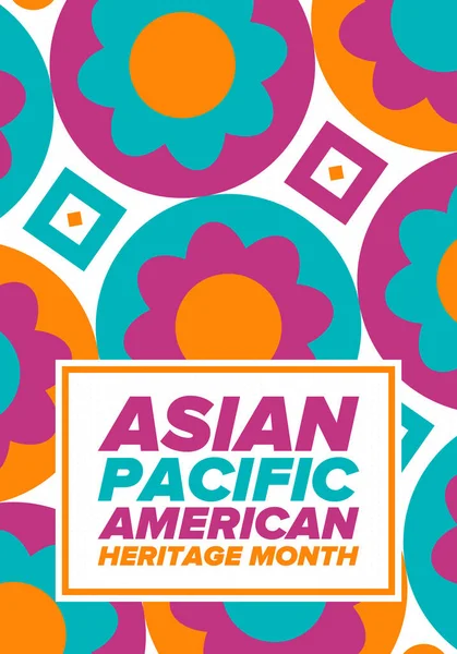 Asijské Pacifické Americké Dědictví Měsíc Oslavoval Květnu Oslavuje Kulturu Tradice — Stockový vektor