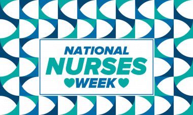 Ulusal Hemşireler Haftası. Teşekkürler hemşireler. Tıbbi ve sağlık hizmetleri konsepti. Virüslere ve hastalıklara karşı savaşanlar. Doktorların şerefine. Amerika 'da yıllık kutlama. Vektör illüstrasyon posteri