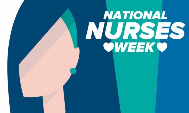 Ulusal Hemşireler Haftası. Teşekkürler hemşireler. Tıbbi ve sağlık hizmetleri konsepti. Virüslere ve hastalıklara karşı savaşanlar. Doktorların şerefine. Amerika 'da yıllık kutlama. Vektör illüstrasyon posteri