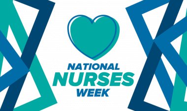 Ulusal Hemşireler Haftası. Teşekkürler hemşireler. Tıbbi ve sağlık hizmetleri konsepti. Virüslere ve hastalıklara karşı savaşanlar. Doktorların şerefine. Amerika 'da yıllık kutlama. Vektör illüstrasyon posteri