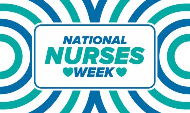 Ulusal Hemşireler Haftası. Teşekkürler hemşireler. Tıbbi ve sağlık hizmetleri konsepti. Virüslere ve hastalıklara karşı savaşanlar. Doktorların şerefine. Amerika 'da yıllık kutlama. Vektör illüstrasyon posteri