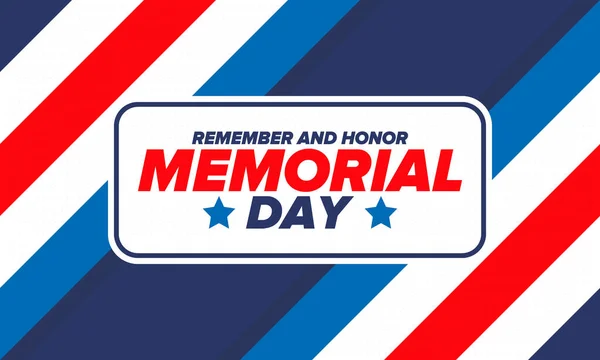 Memorial Day United States Remember Honor Federal Holiday Remember Honor — Stock Vector