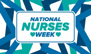 Ulusal Hemşireler Haftası. Teşekkürler hemşireler. Tıbbi ve sağlık hizmetleri konsepti. Virüslere ve hastalıklara karşı savaşanlar. Doktorların şerefine. Amerika 'da yıllık kutlama. Vektör illüstrasyon posteri