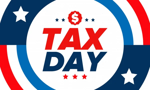 National Tax Day Usa Den Federala Skattedeklarationen Dagen Individuella Inkomstdeklarationer — Stock vektor