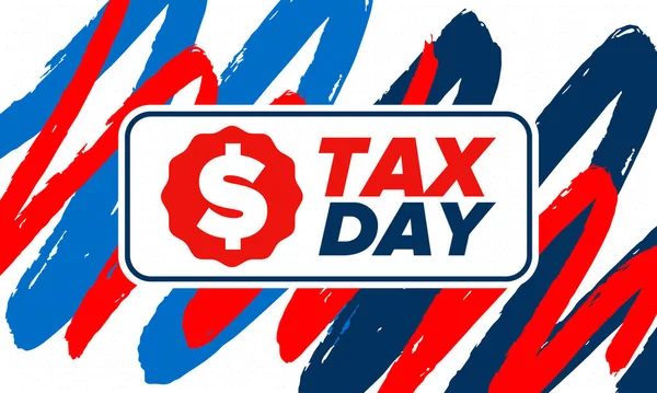 Εθνική Ημέρα Φορολογίας Στις Ηνωμένες Πολιτείες Ομοσπονδιακή Προθεσμία Υποβολής Φορολογικών — Διανυσματικό Αρχείο