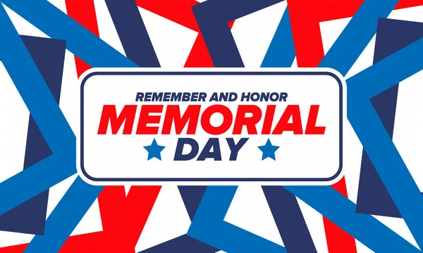 Memorial Day United States Remember Honor Federal Holiday Remember Honor — Stock Vector