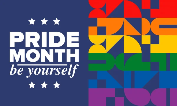 Mes Del Orgullo Lgbtqia Junio Lesbianas Gay Bisexuales Transgénero Celebrado — Archivo Imágenes Vectoriales