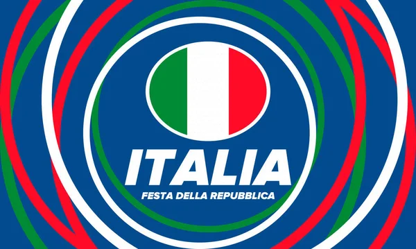 Festa Della Repubblica Italiana Texte Italien Journée République Italienne Joyeuse — Image vectorielle