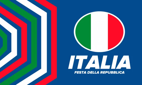 Festa Della Repubblica Italiana Text Auf Italienisch Tag Der Italienischen — Stockvektor