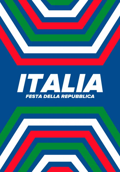 Festa Della Repubblica Italiana Text Auf Italienisch Tag Der Italienischen — Stockvektor