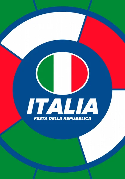 Festa Della Repubblica Italiana Κείμενο Στα Ιταλικά Ημέρα Της Ιταλικής — Διανυσματικό Αρχείο