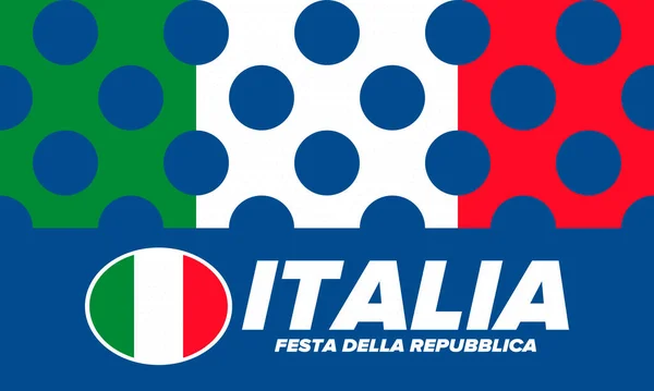 Festa Della Repubblica Italiana Texto Italiano Dia República Italiana Feliz — Vetor de Stock