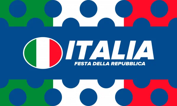 Festa Della Repubblica Italiana Tekst Het Italiaans Italiaanse Republiek Dag — Stockvector