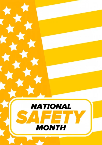 Εθνικό Μήνα Ασφάλειας Τον Ιούνιο Ετήσιο Μήνα Γιορτάζεται Στις Ηνωμένες — Διανυσματικό Αρχείο