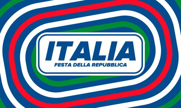 Festa Della Repubblica Italiana Texto Italiano Día República Italiana Feliz — Vector de stock