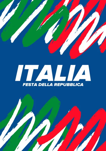 Festa Della Repubblica Italiana Texto Italiano Día República Italiana Feliz — Archivo Imágenes Vectoriales