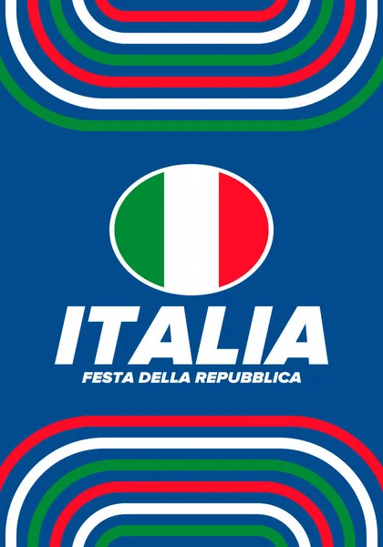 Festa Della Repubblica Italiana Texto Italiano Día República Italiana Feliz — Vector de stock