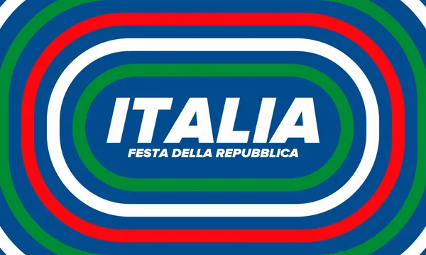 Festa Della Repubblica Italiana Texto Italiano Día República Italiana Feliz — Vector de stock