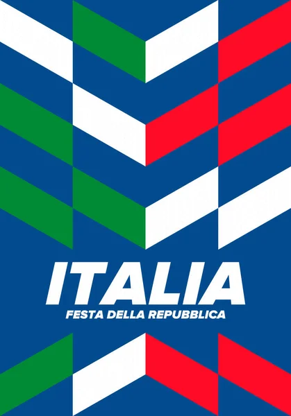 Festa Della Repubblica Italiana Text Auf Italienisch Tag Der Italienischen — Stockvektor