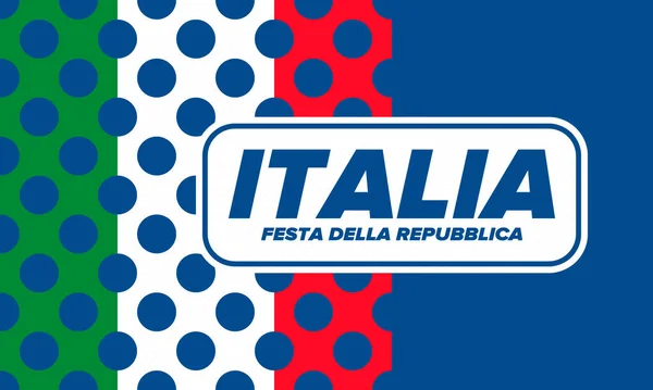 Festa Della Repubblica Italiana Texto Italiano Día República Italiana Feliz — Vector de stock