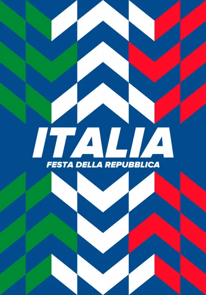 Festa Della Repubblica Italiana 意大利文文本 意大利共和国日 国庆节快乐 每年6月2日在意大利庆祝 意大利国旗 爱国设计 — 图库矢量图片