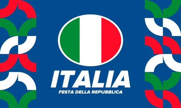 Festa Della Repubblica Italiana Text Auf Italienisch Tag Der Italienischen — Stockvektor