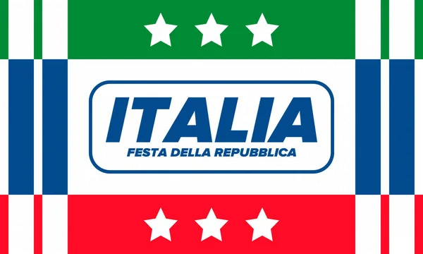 Festa Della Repubblica Italiana Text Auf Italienisch Tag Der Italienischen — Stockvektor