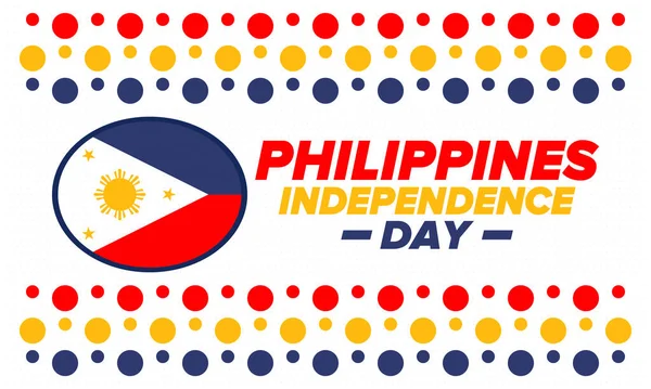 Filipinler Bağımsızlık Günü Filipinler Her Yıl Haziran Kutlanır Ulusal Özgürlük — Stok Vektör