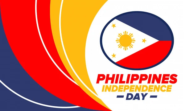 Filippijnen Onafhankelijkheidsdag Jaarlijks Gevierd Juni Filippijnen Gelukkige Nationale Feestdag Van — Stockvector