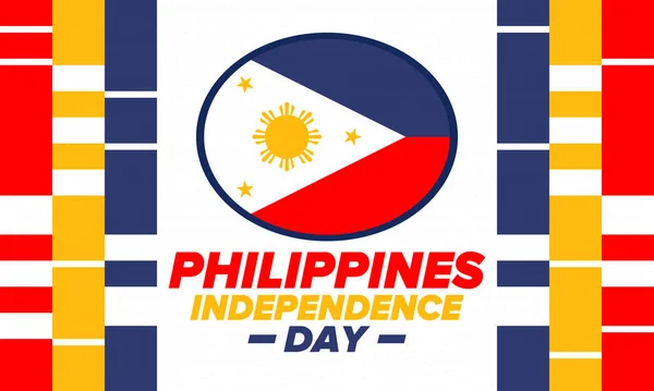 Filipinler Bağımsızlık Günü Filipinler Her Yıl Haziran Kutlanır Ulusal Özgürlük — Stok Vektör