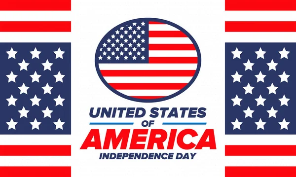 Día Independencia Los Estados Unidos América Julio Feliz Fiesta Nacional — Vector de stock