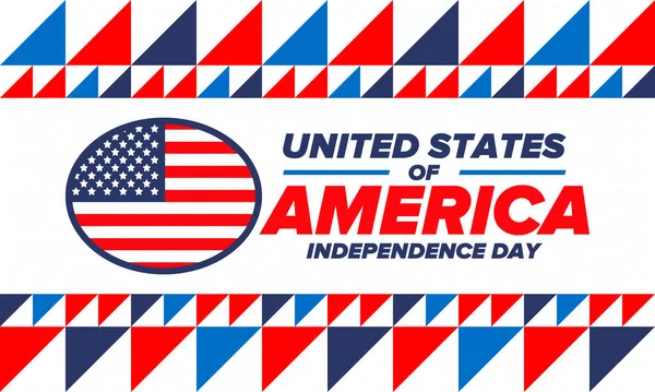 Dzień Niepodległości Stanach Zjednoczonych Ameryki Czwartego Lipca Wesołych Świąt Narodowych — Wektor stockowy