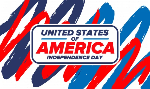 Dia Independência Nos Estados Unidos América Julho Feliz Feriado Nacional —  Vetores de Stock