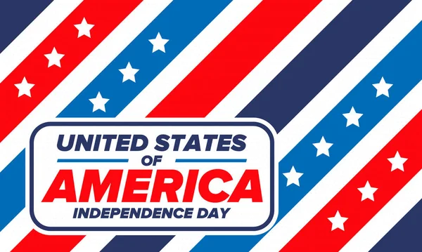 День Независимости Соединенных Штатах Америки Четвертое Июля Национальным Праздником Отмечается — стоковый вектор