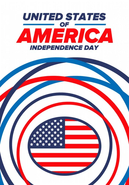 Dia Independência Nos Estados Unidos América Julho Feliz Feriado Nacional — Vetor de Stock