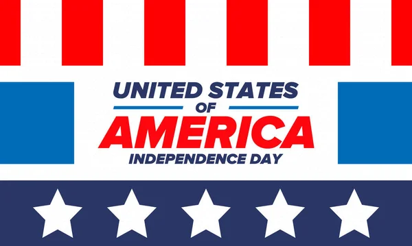 Dzień Niepodległości Stanach Zjednoczonych Ameryki Czwartego Lipca Wesołych Świąt Narodowych — Wektor stockowy