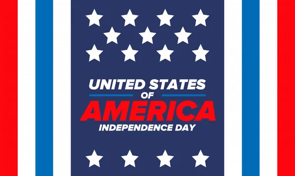 Independence Day United States America Fourth July Happy National Holiday — Stock Vector