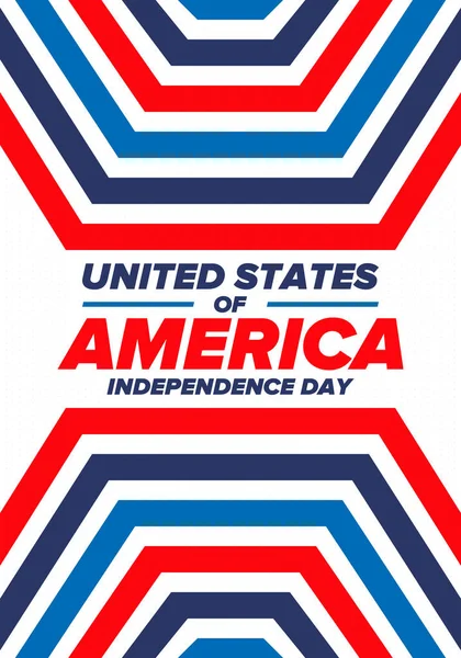 Amerika Birleşik Devletleri Nde Bağımsızlık Günü Temmuz Ulusal Bayramın Kutlu — Stok Vektör