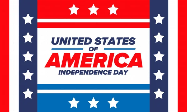 Independence Day Den Vereinigten Staaten Von Amerika Der Juli Fröhlicher — Stockvektor