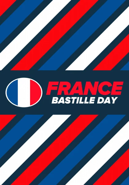 Den Bastily Francii Národní Šťastný Svátek Slaví Každý Rok Července — Stockový vektor