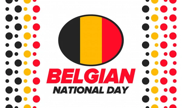 Fête Nationale Belge Belgique Fête Indépendance Vacances Annuelles Belgique Célébrées — Image vectorielle
