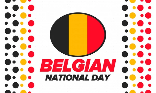 Belgischer Nationalfeiertag Belgischer Unabhängigkeitstag Jährliche Feiertage Belgien Gefeiert Juli Patriotischen — Stockvektor