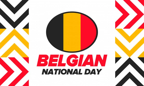 Día Nacional Belga Bélgica Día Independencia Fiesta Anual Bélgica Celebrada — Vector de stock