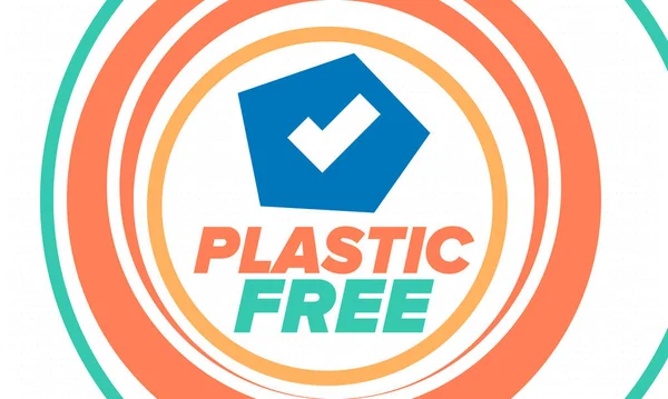 Plástico Livre Mês Para Ambiente Reciclagem Conceito Ecologia Nada Plástico — Vetor de Stock
